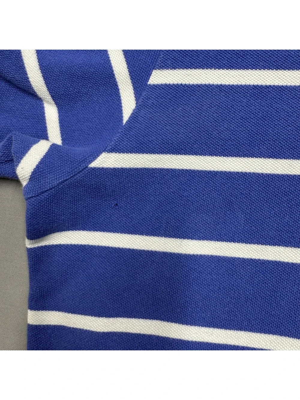 Polo Ralph Lauren Mens Vintage Cotton Striped Polo Shirt XL Blue White 90s Pony
